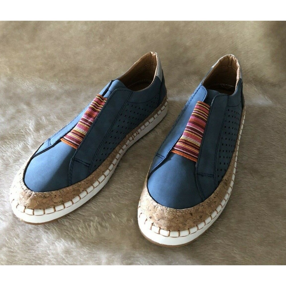 Women's Orthopedic Slip On Shoes Women Size 42 US 9.5-10 Breathable Blue Flat